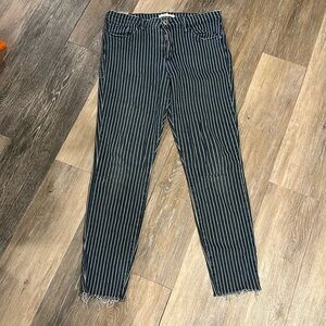 Blue striped super stretchy skinny jeans- size 28
